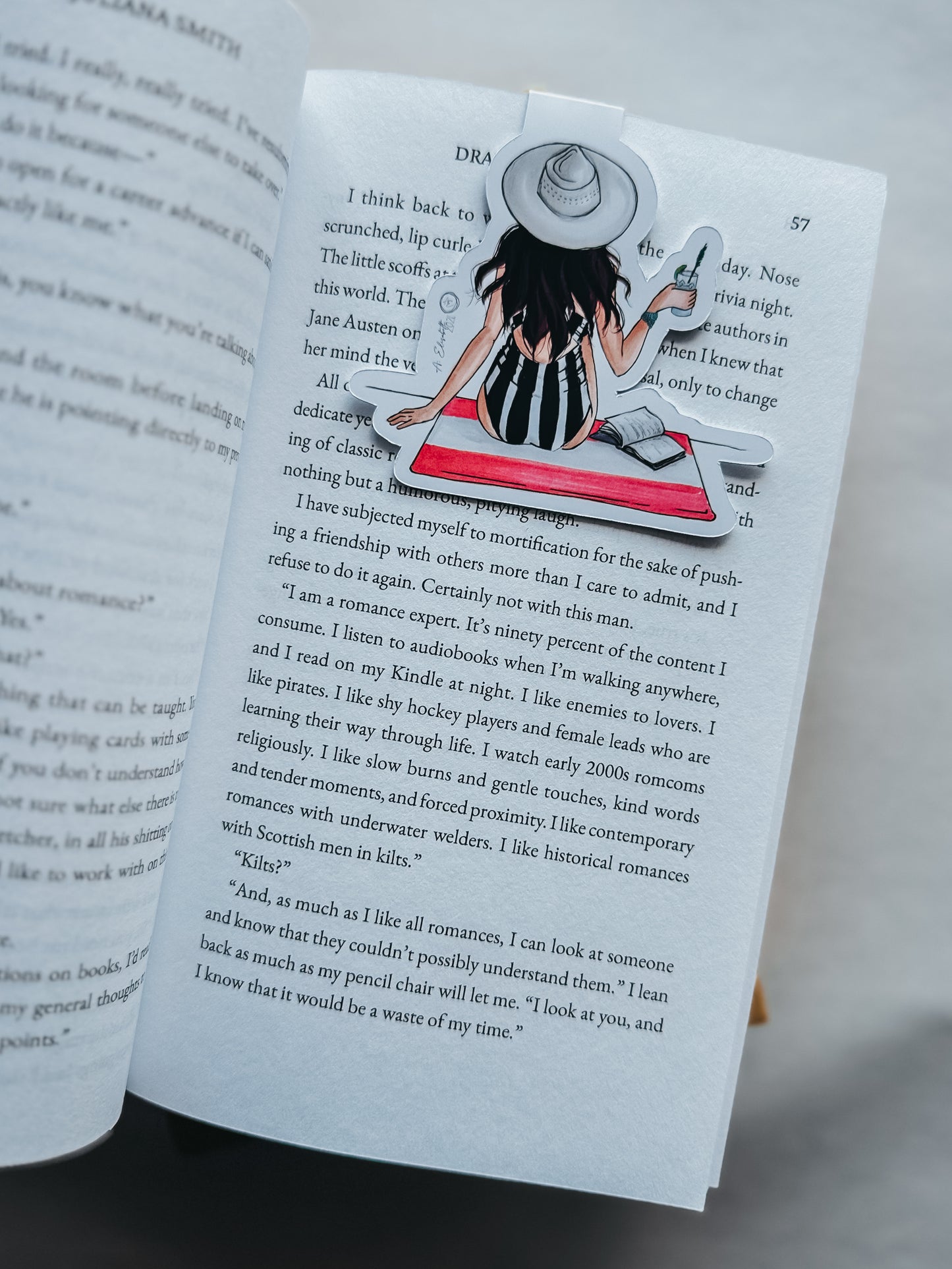"Seaside Reader" magnetic bookmark