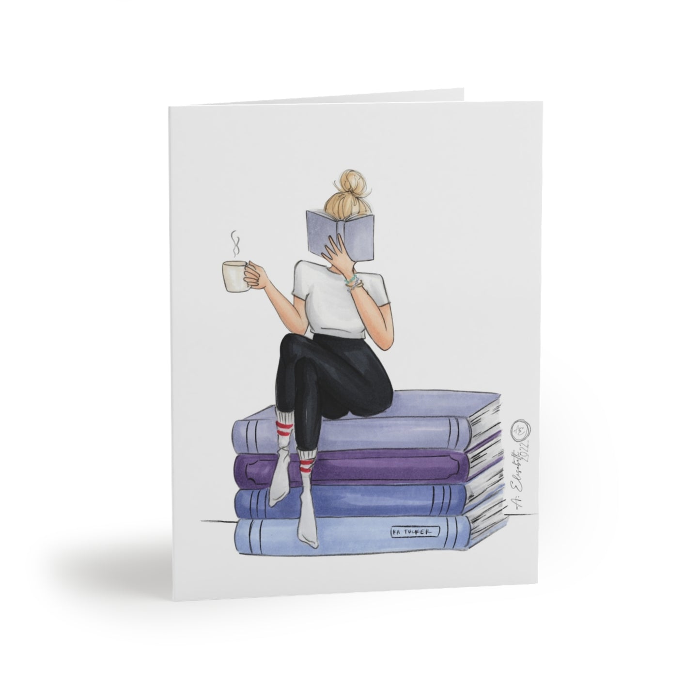 "Bookish Blonde" greeting card