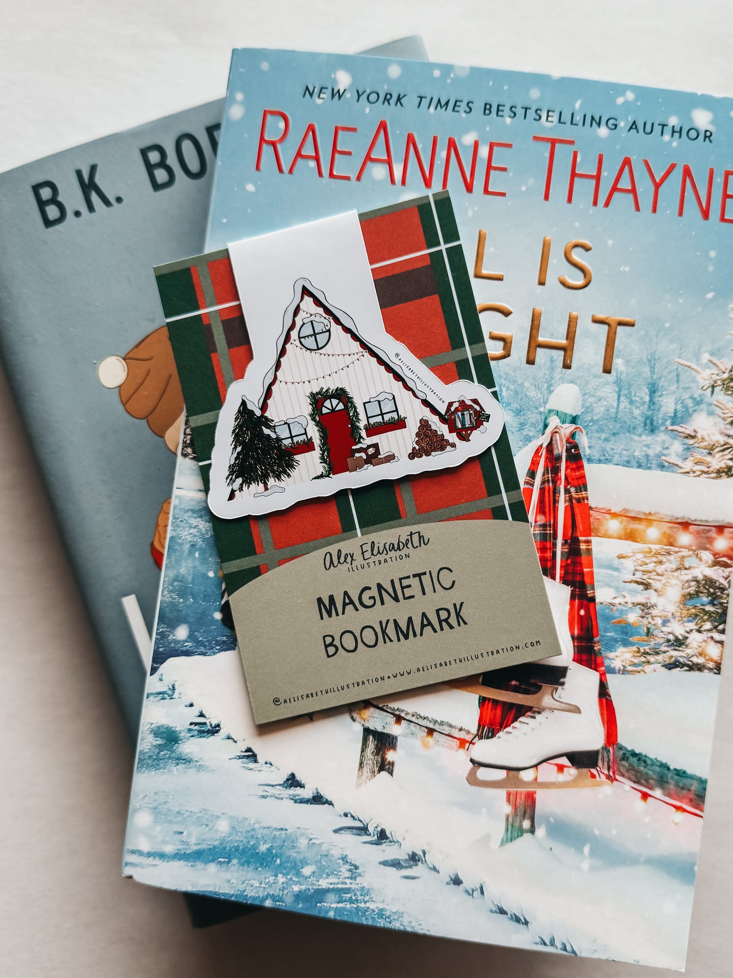 "Cozy Cabin" magnetic bookmark