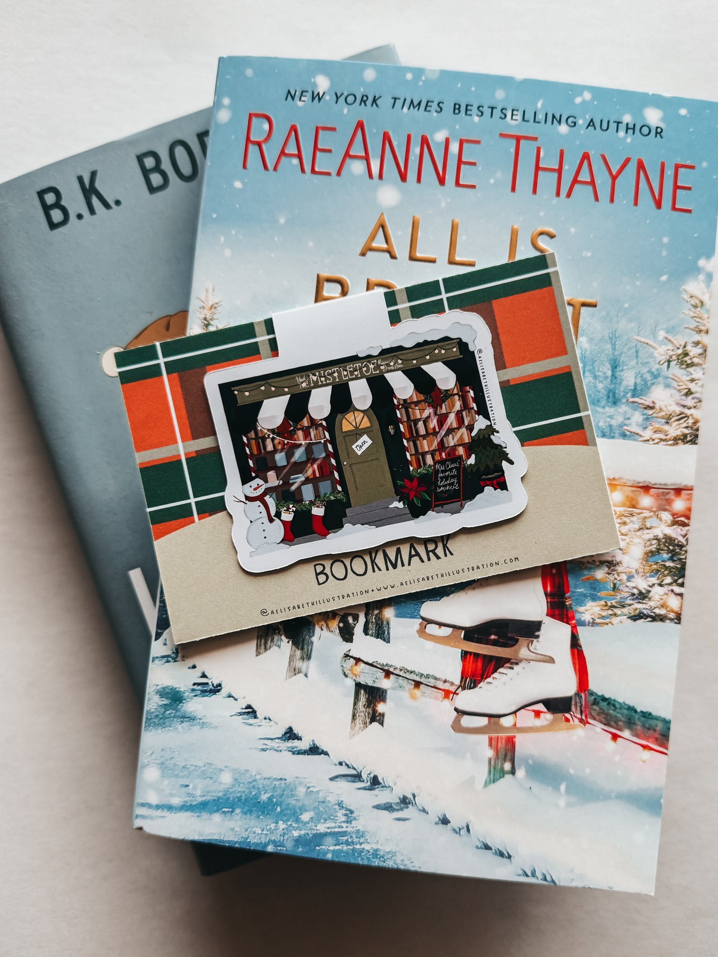 "Holiday Bookshop" magnetic bookmark