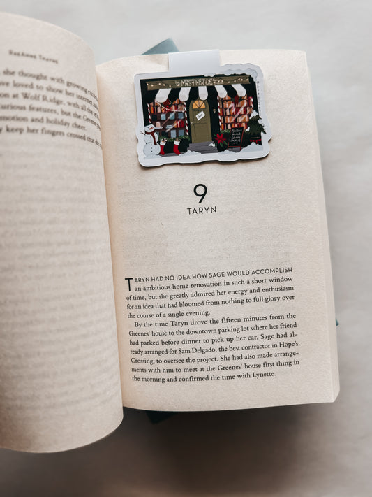 "Holiday Bookshop" magnetic bookmark