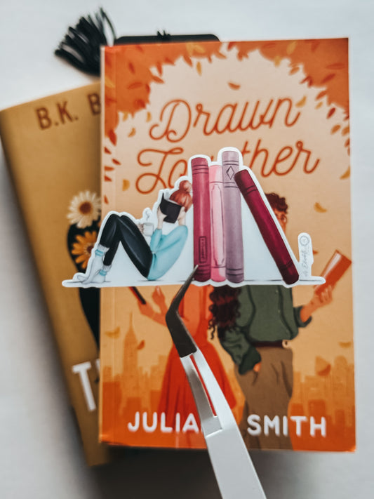 "Redhead Reader" die cut sticker