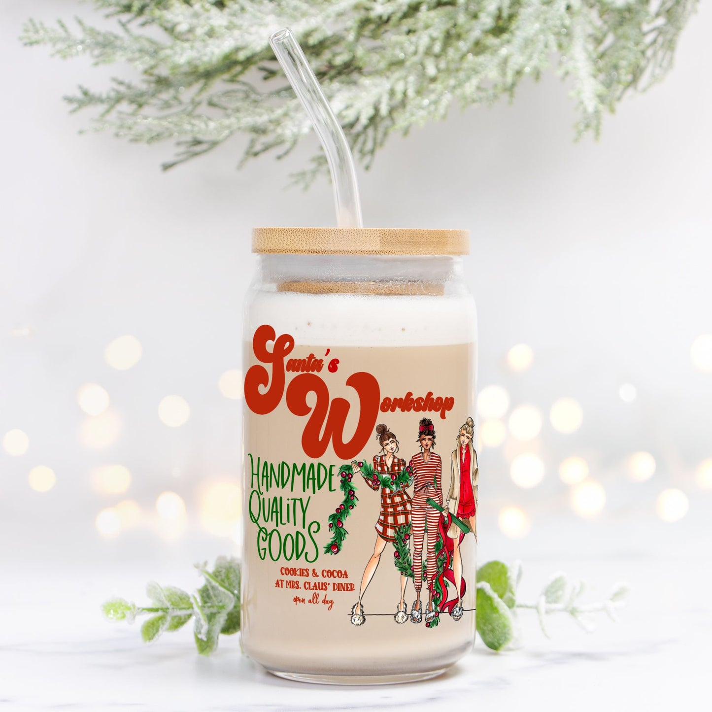 "Santa's Workshop" Glass Tumbler