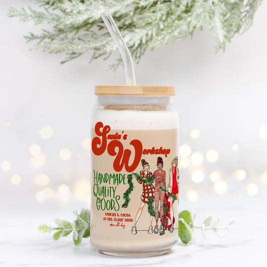"Santa's Workshop" Glass Tumbler