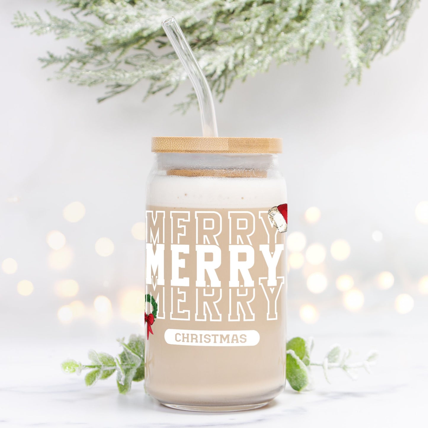 "Merry Christmas" Glass Tumbler