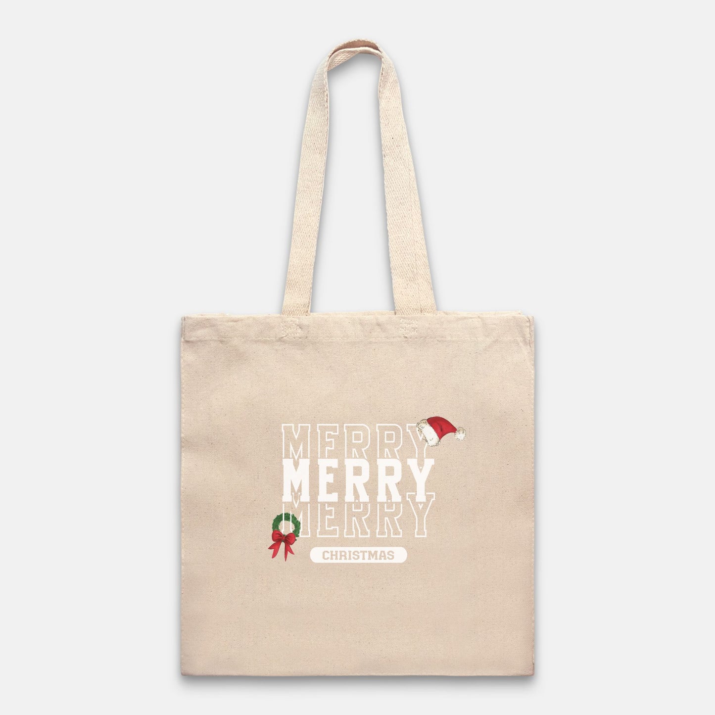 "Merry Christmas" Canvas Tote Bag