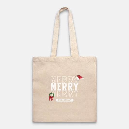 "Merry Christmas" Canvas Tote Bag